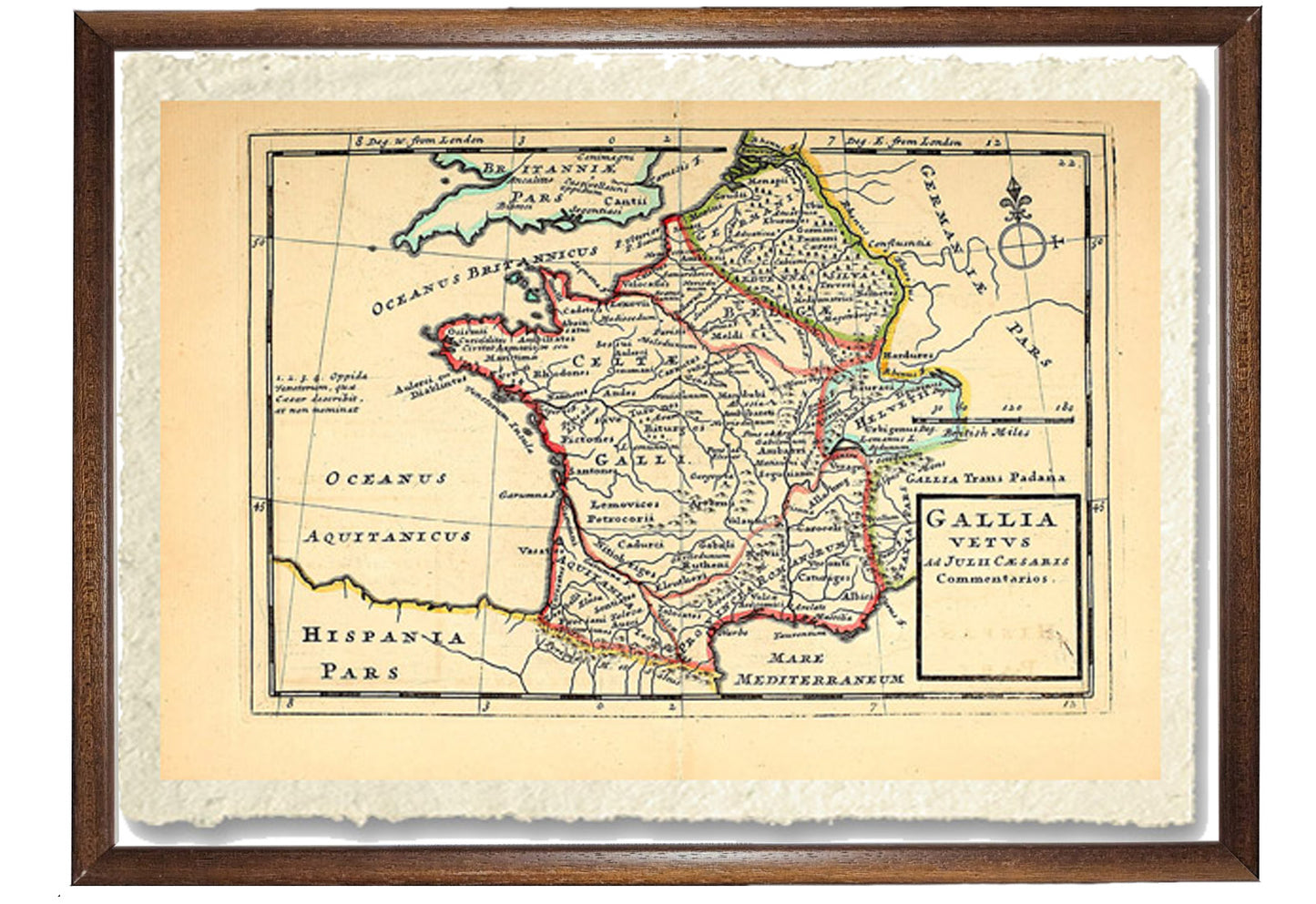 Mappa della Gallia di Giulio Cesare - Commentarii