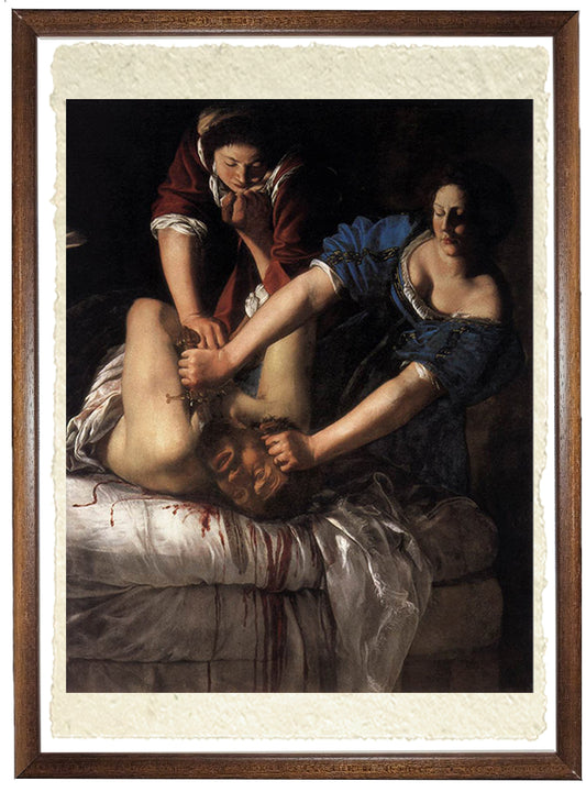 Giuditta che decapita Oloferne, Artemisia Gentileschi. Riproduzione carta Amalfi