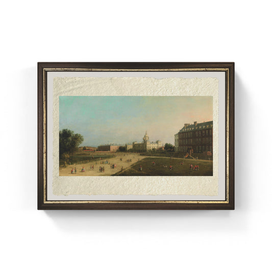 Le guardie a cavallo di St James's Park di Giovanni Antonio Canaletto su carta Amalfi