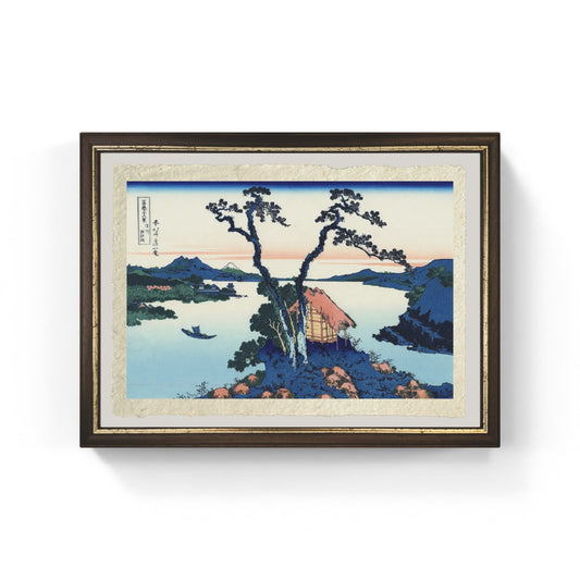 stampa Il lago Suwa nella provincia di Shinano di Katsushika Hokusai su carta Amalfi