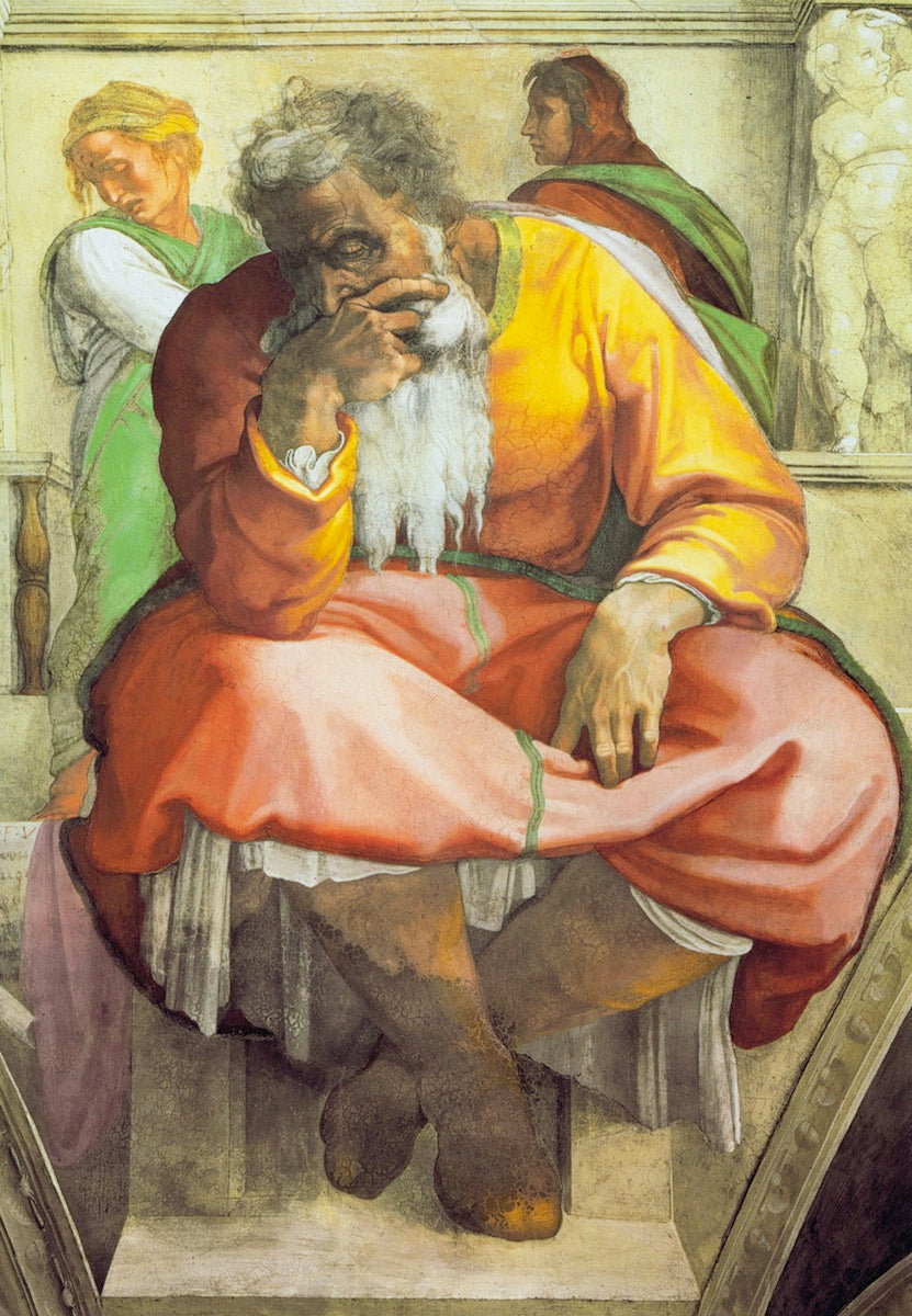 Il profeta Geremia di Michelangelo Buonarroti su pregiata carta Amalfi