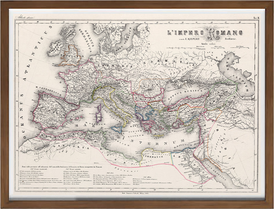 Impero romano massima espansione di Vallardi e Kiepert