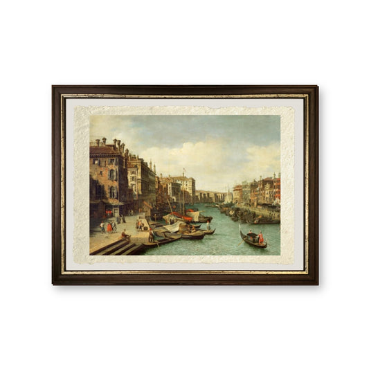 Il Canal Grande vicino al Ponte di Rialto, 1730 - Giovanni Antonio Canal detto Canaletto - riproduzione incorniciata