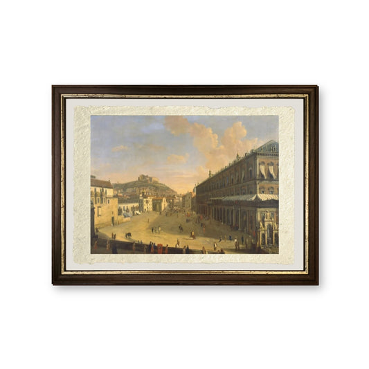 Veduta di una strada a Napoli - Gaspare Vanvitelli - Gaspar van Wittel - riproduzione incorniciata
