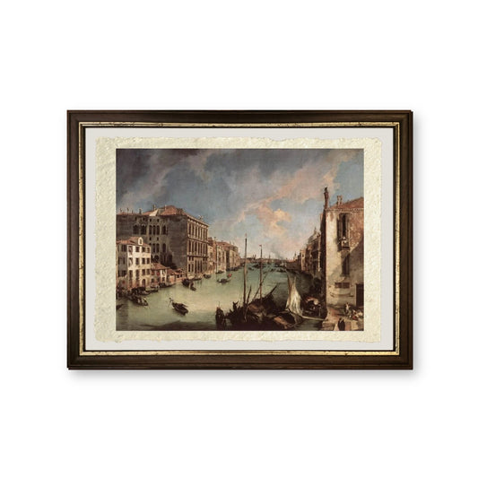 Canal Grande, vista verso est dal Campo San Vio - Giovanni Antonio Canal detto Canaletto - riproduzione incorniciata