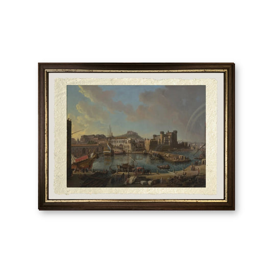 Il molo di Napoli - Gaspare Vanvitelli - Gaspar van Wittel - riproduzione incorniciata