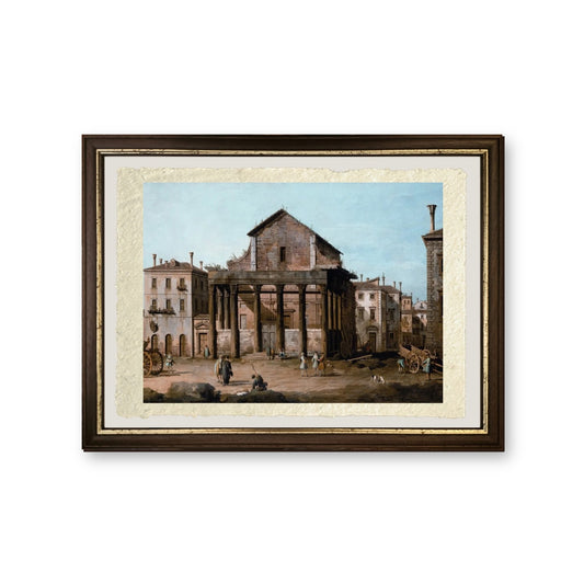 Roma - Il Tempio di Antonino e Faustina nel Foro - Bernardo Bellotto - riproduzione incorniciata