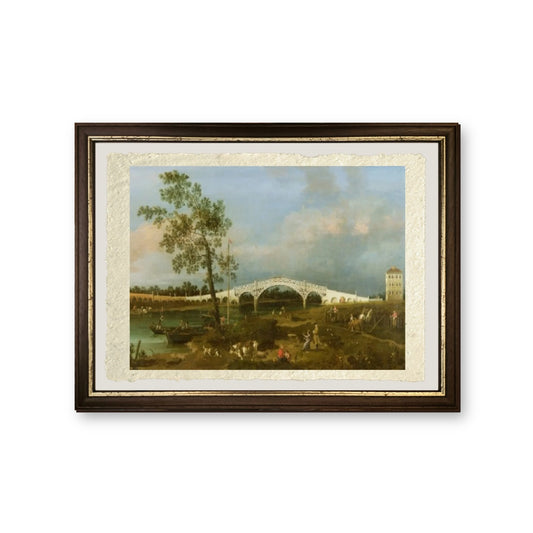 Il vecchio ponte di Walton, 1755 - Giovanni Antonio Canal detto Canaletto - riproduzione incorniciata