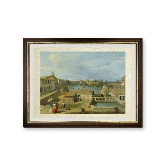 Una vista di Dolo sul Canale Brenta, 1725 - Giovanni Antonio Canal detto Canaletto - riproduzione incorniciata