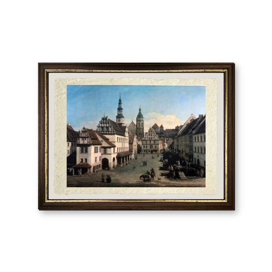 La piazza del mercato a Pirna, 1752 - Bernardo Bellotto - riproduzione incorniciata