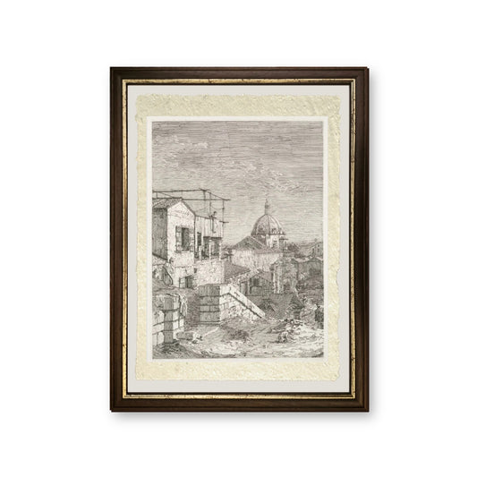 La Maison à l'inscription - Giovanni Antonio Canal detto Canaletto - riproduzione incorniciata