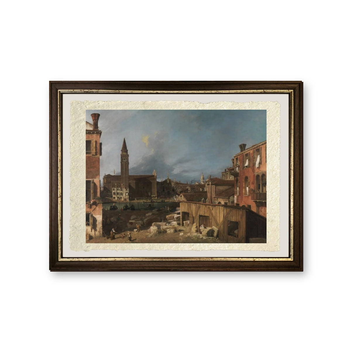 Il cortile degli scalpellini - Giovanni Antonio Canal detto Canaletto - riproduzione incorniciata