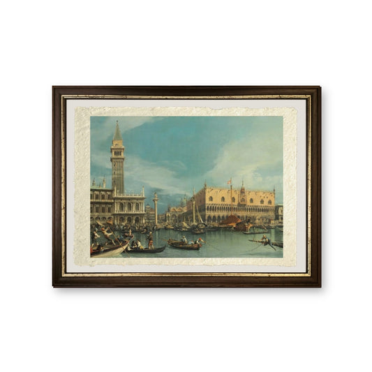 Il Molo, Venezia, dal Bacino di San Marco - Giovanni Antonio Canal detto Canaletto - riproduzione incorniciata