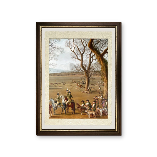Ferdinando IV caccia il cinghiale nella tenuta di Cassano (dettaglio) - Jakob-Philipp Hackert - riproduzione incorniciata