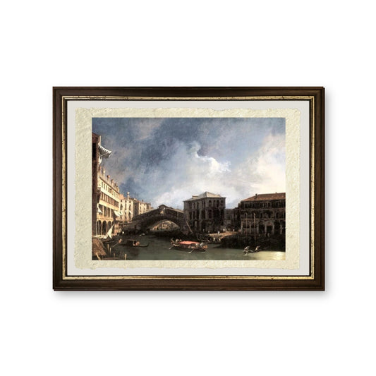 Il Canal Grande vicino al Ponte di Rialto - Giovanni Antonio Canal detto Canaletto - riproduzione incorniciata