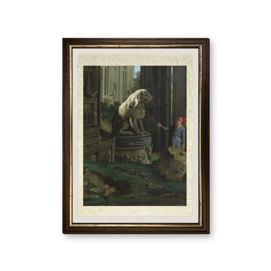 Capriccio con motivi di Padova, (dettaglio) 1756 - Giovanni Antonio Canal detto Canaletto - riproduzione incorniciata