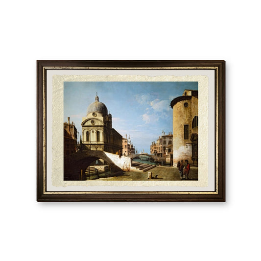 Santa Maria dei Miracoli con parte di Santa Maria Nova, Venezia - Bernardo Bellotto - riproduzione incorniciata