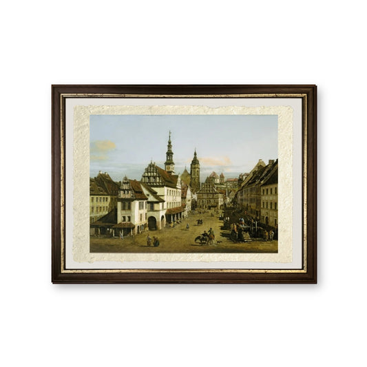 Städtebild (Mercato di Pirna) - Bernardo Bellotto - riproduzione incorniciata