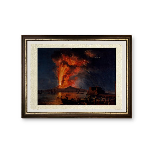 Eruzione del Vesuvio - Jakob-Philipp Hackert - riproduzione incorniciata
