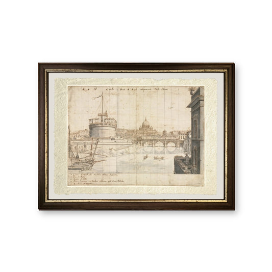 Diciotto vedute di Roma: Castel Sant'Angelo - Lievin Cruyl - riproduzione incorniciata