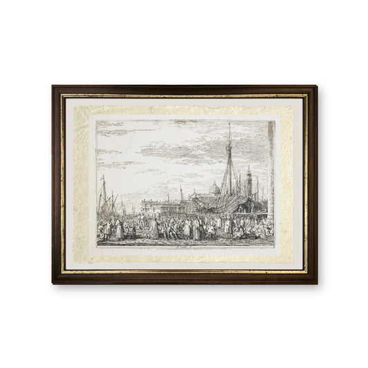 Il mercato sul Molo, 1740 - Giovanni Antonio Canal detto Canaletto - riproduzione incorniciata