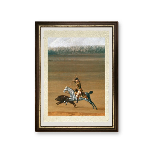 Ferdinando IV caccia il cinghiale nella tenuta di Cassano (dettaglio) - Jakob-Philipp Hackert - riproduzione incorniciata