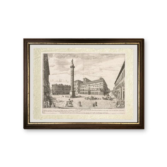Piazza Colonna da Prospectus Locurum Urbis Romae Insignium - Lievin Cruyl - riproduzione incorniciata