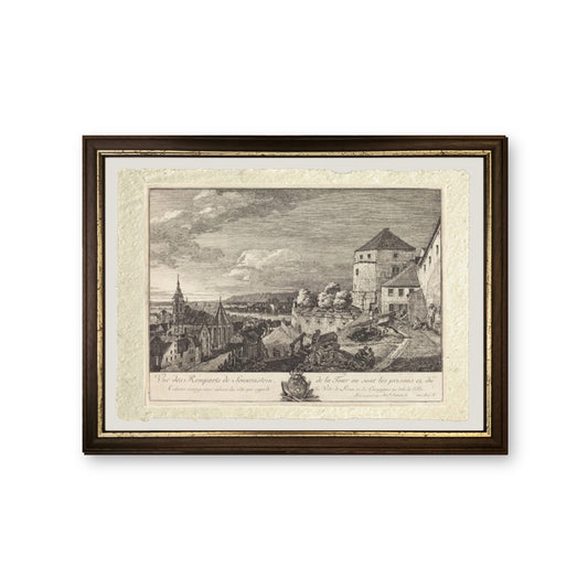 Vista delle mura di Sonnenstein - Bernardo Bellotto - riproduzione incorniciata