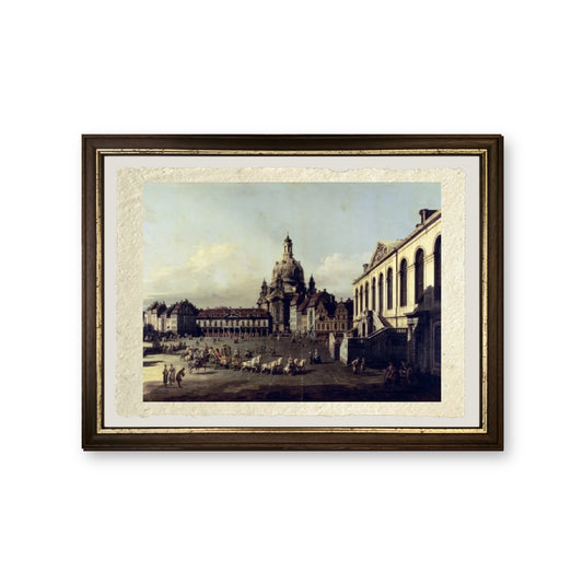 Il Neuer Marktplatz a Dresda, 1747 - Bernardo Bellotto - riproduzione incorniciata
