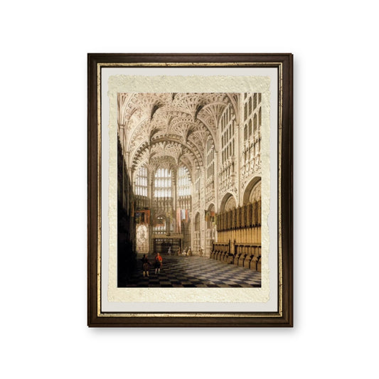 L'interno della cappella di Enrico VII nell'Abbazia di Westminster - Giovanni Antonio Canal detto Canaletto - riproduzione incorniciata
