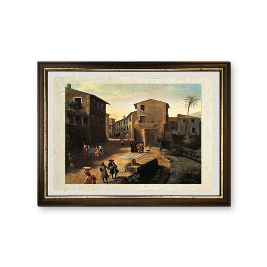 Veduta di Tivoli, di Gaspare Vanvitelli, 1652 (dettaglio) - riproduzione incorniciata