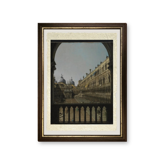 Corte interna del Palazzo Ducale, Venezia, 1756 - Giovanni Antonio Canal detto Canaletto - riproduzione incorniciata