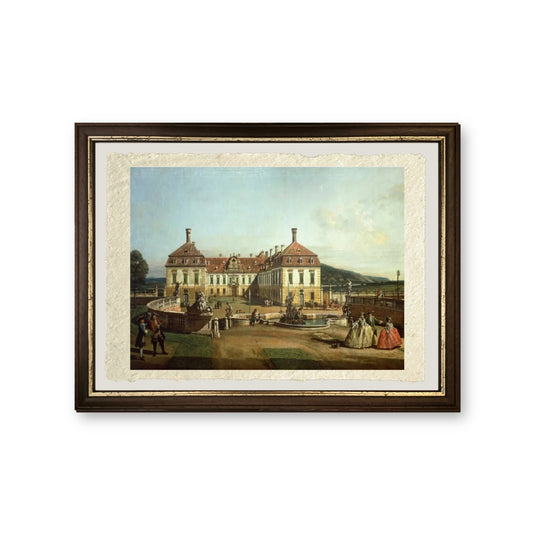 Il Castello Imperiale di Schlosshof dal lato del giardino - Bernardo Bellotto - riproduzione incorniciata