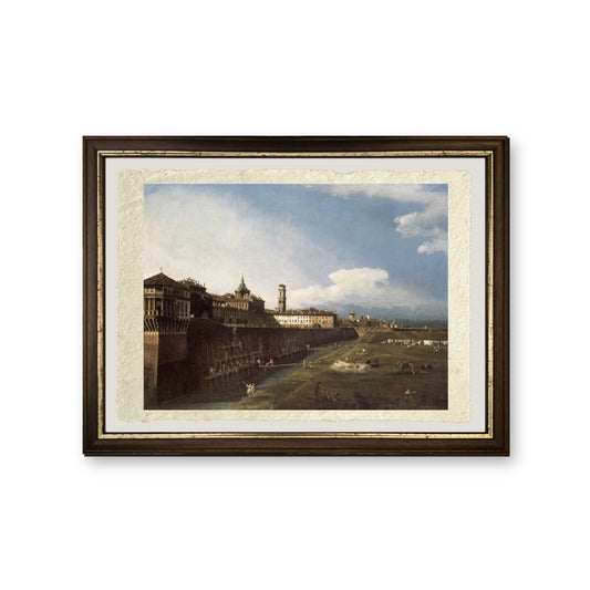 Vista di Torino vicino al Palazzo Reale - Bernardo Bellotto - riproduzione incorniciata