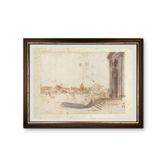 Veduta di Roma da Santa Maria del Priorato - Gaspare Vanvitelli - Gaspar van Wittel - riproduzione incorniciata