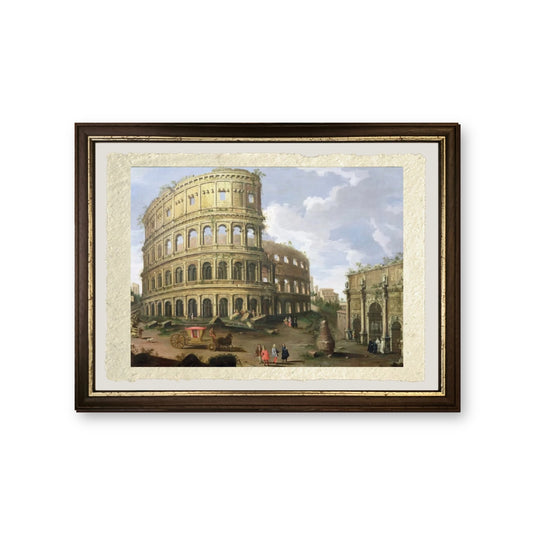 Veduta del Colosseo a Roma - Gaspare Vanvitelli - Gaspar van Wittel - riproduzione incorniciata
