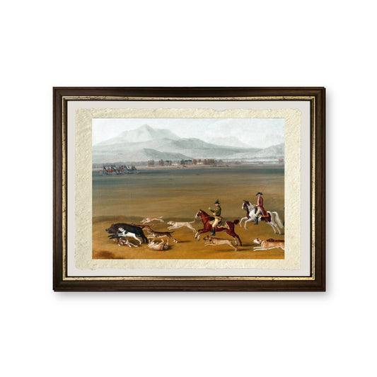 Ferdinando IV caccia il cinghiale nella tenuta di Cassano - Jakob Philipp Hackert - riproduzione incorniciata
