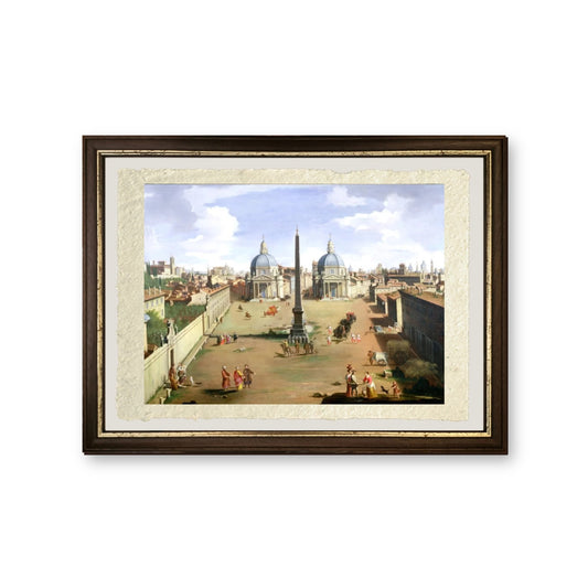 Veduta di Piazza del Popolo a Roma - Gaspare Vanvitelli - Gaspar van Wittel - riproduzione incorniciata