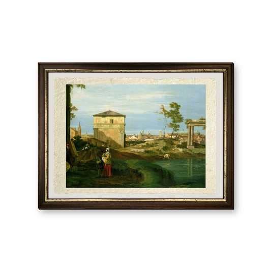 Dettaglio di "Capriccio con motivi da Padova" - Giovanni Antonio Canal detto Canaletto - riproduzione incorniciata