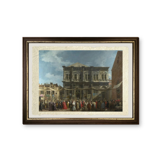 Il Doge visita la Chiesa e la Scuola di San Rocco, 1735 - Giovanni Antonio Canal detto Canaletto - riproduzione incorniciata
