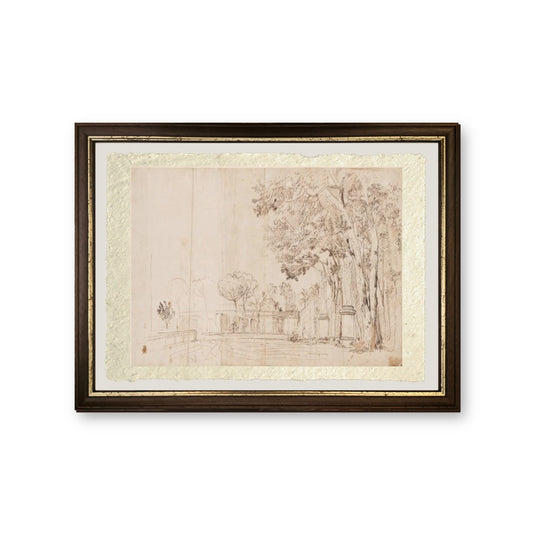 I giardini della Villa Medici - Gaspar van Wittel - Gaspare Vanvitelli - riproduzione incorniciata