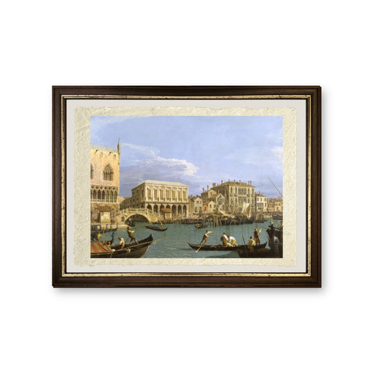 Veduta della Riva degli Schiavoni - Giovanni Antonio Canal detto Canaletto - riproduzione incorniciata