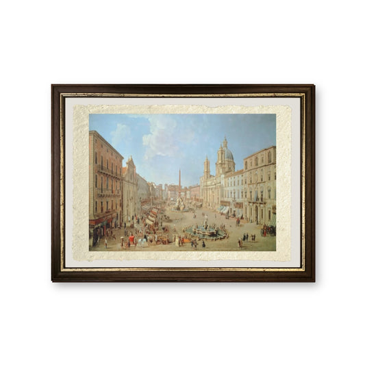 Roma, Piazza Navona - Gaspare Vanvitelli - Gaspar van Wittel - riproduzione incorniciata