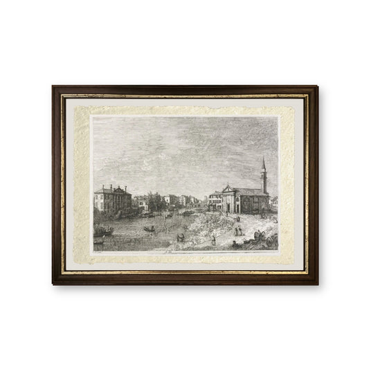 Vista di Dolo, una città sul Brenta - Giovanni Antonio Canal detto Canaletto - riproduzione incorniciata