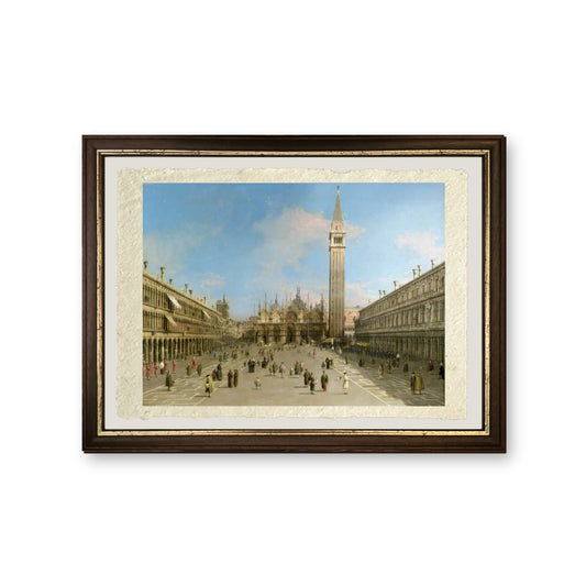 Piazza San Marco verso la Basilica di San Marco - Giovanni Antonio Canal detto Canaletto - riproduzione incorniciata