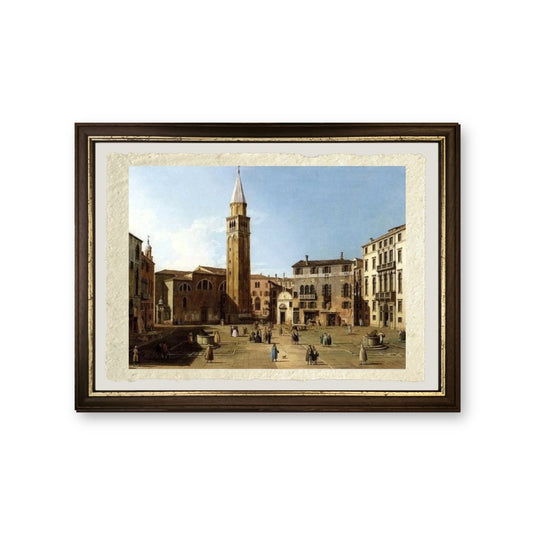Campo Sant'Angelo a Venezia - Giovanni Antonio Canal detto Canaletto - riproduzione incorniciata