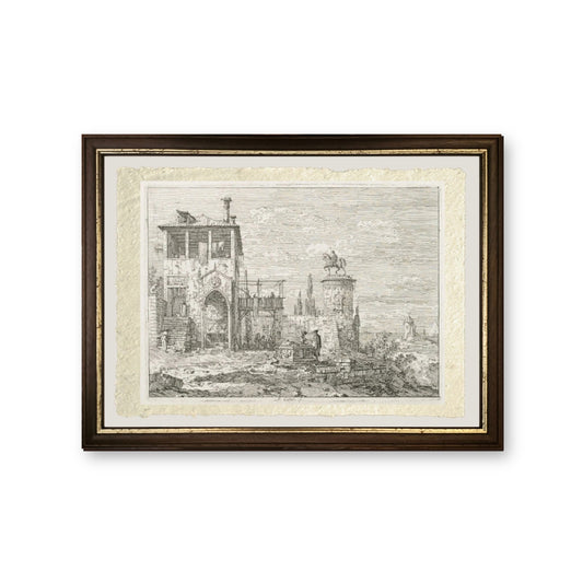Il monumento equestre - Giovanni Antonio Canal detto Canaletto - riproduzione incorniciata