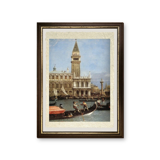 Ritorno del Bucintoro al Molo nel giorno dell'Ascensione (dettaglio) - Giovanni Antonio Canal detto Canaletto - riproduzione incorniciata