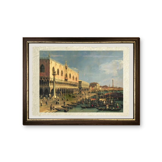 Palazzo Ducale e la Riva degli Schiavoni, Venezia - Giovanni Antonio Canal detto Canaletto - riproduzione incorniciata