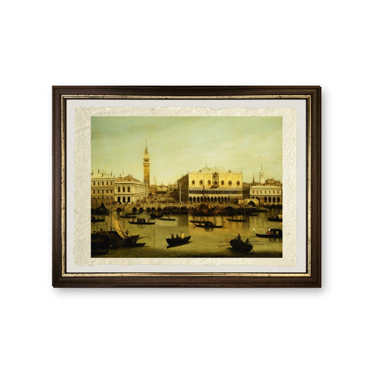 Una Vista del Molo dal Bacino di San Marco, Venezia - Giovanni Antonio Canal detto Canaletto - riproduzione incorniciata
